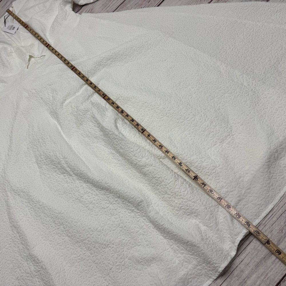 ShowPo Ashtina Midi Dress-V Neck Cut Out Puff Sleeve Dress in White Size 16 NEW - Picture 5 of 12